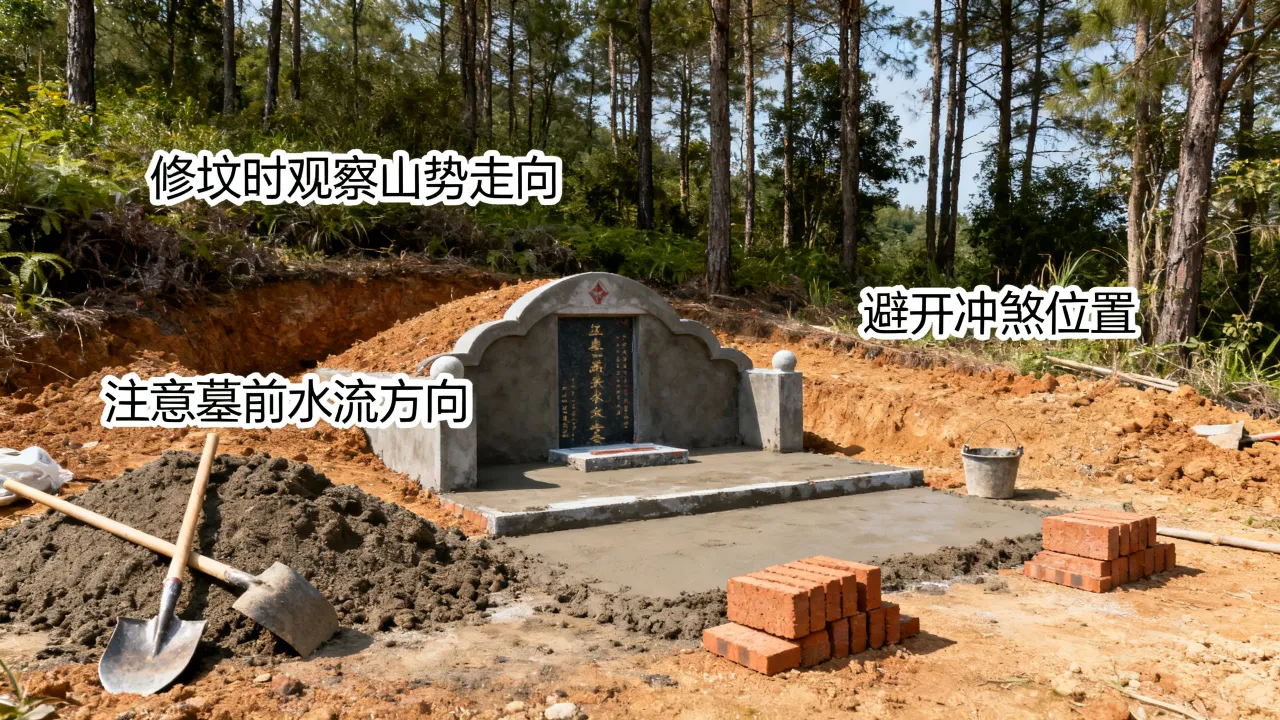 农村修坟墓怎么看吉凶，修坟时怎么判断风水吉凶