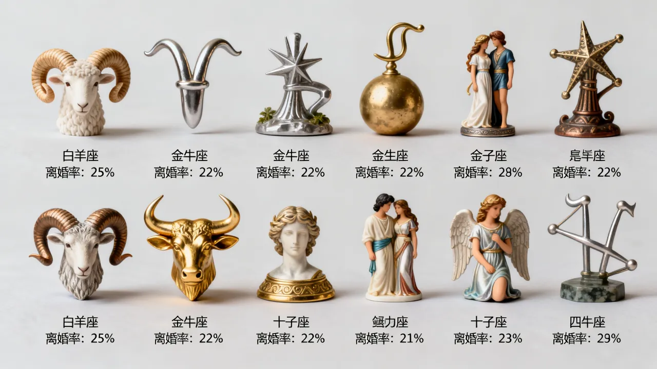 十二星座中谁离异最多,哪些星座离婚率最高 十二星座中谁离异最多,哪些星座离婚率最高