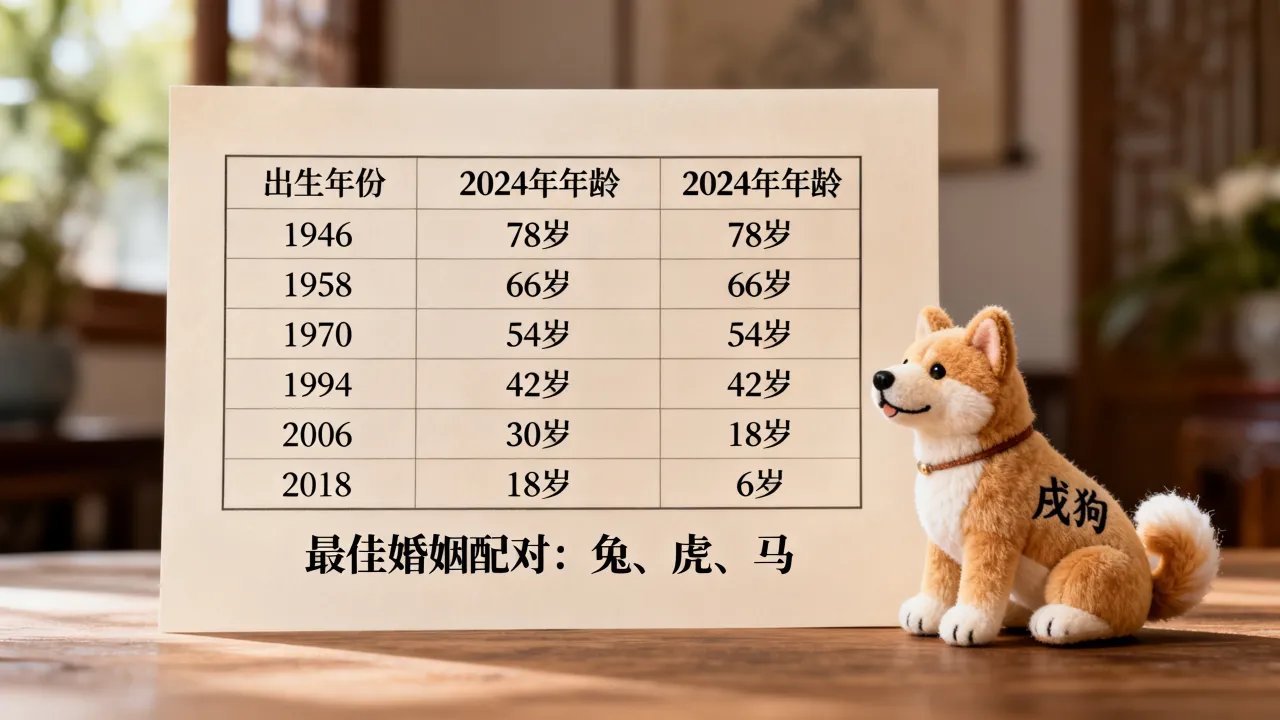 属狗今年多大了?婚姻属相配对表最佳搭配是什么? 属狗今年多大了?婚姻属相配对表最佳搭配是什么?