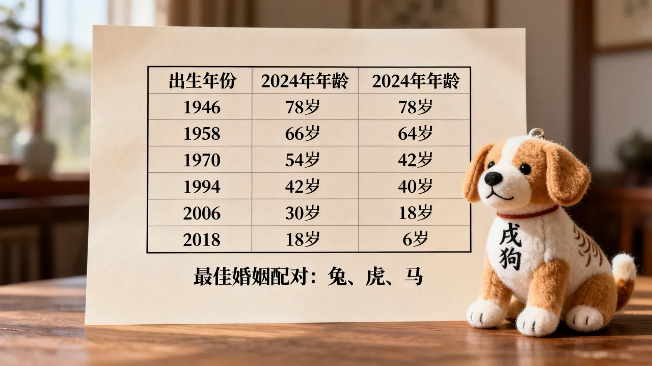 属狗今年多大了?婚姻属相配对表最佳搭配是什么? 属狗今年多大了?婚姻属相配对表最佳搭配是什么?