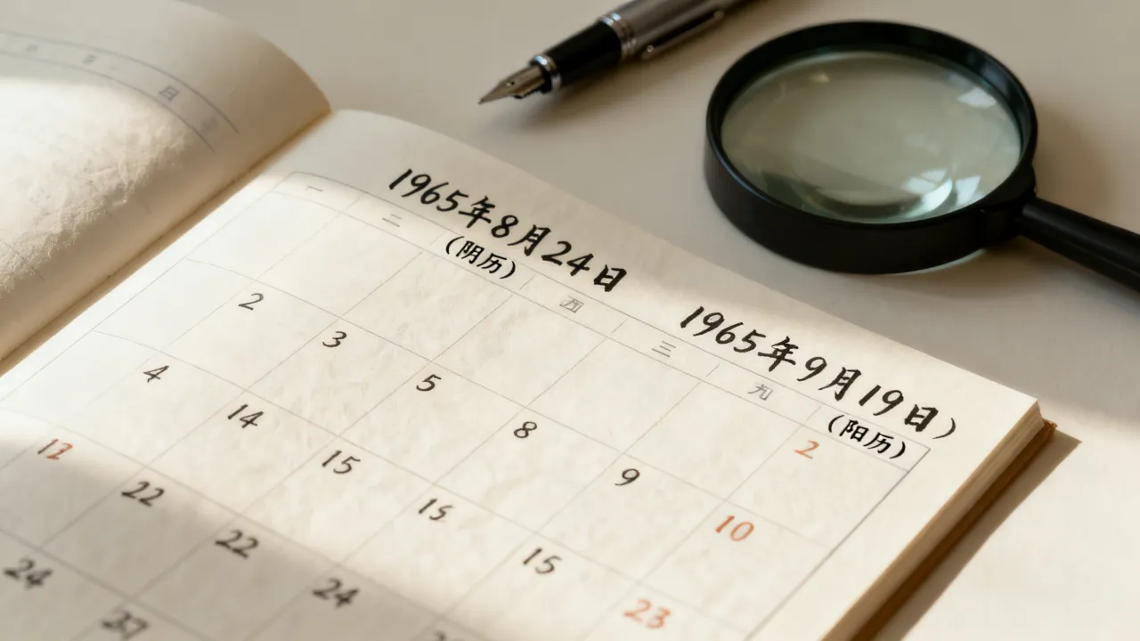 1965年8月24日阴历是阳历几月几号,1965年农历查询 1965年8月24日阴历是阳历几月几号,1965年农历查询
