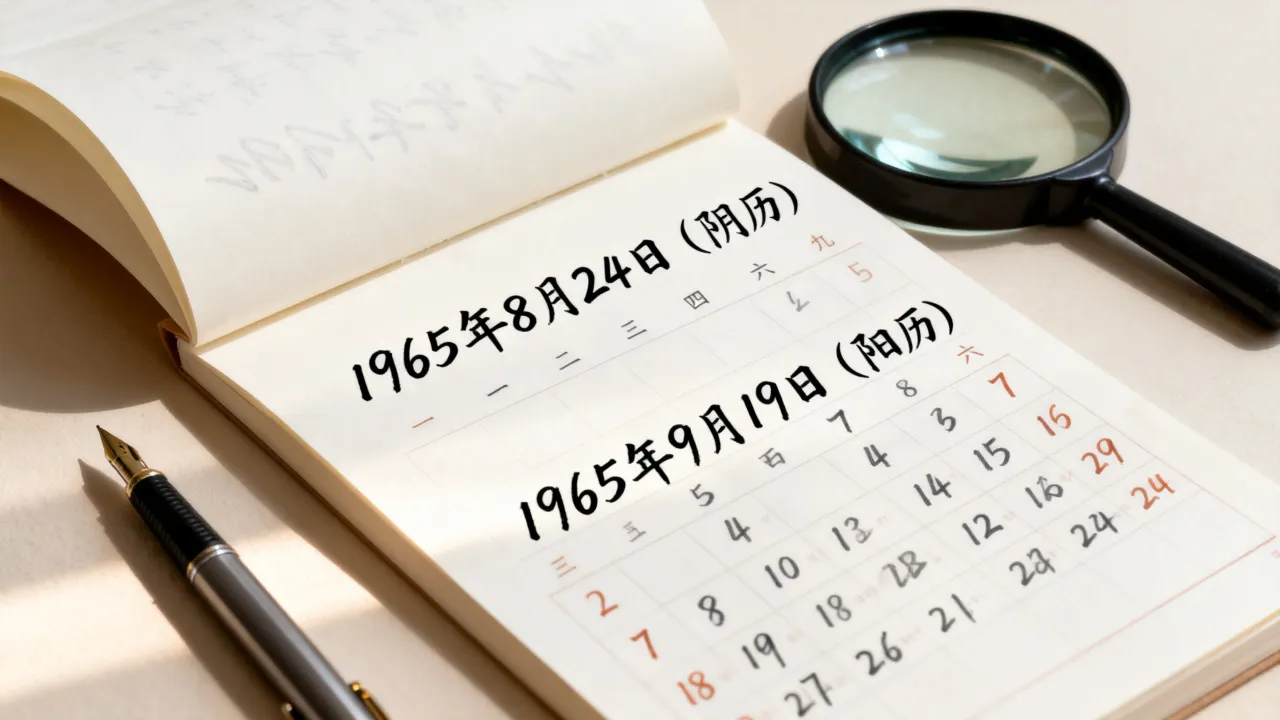 1965年8月24日阴历是阳历几月几号,1965年农历查询 1965年8月24日阴历是阳历几月几号,1965年农历查询