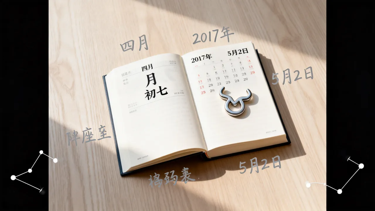 2017阴历四月初七是阳历几号，农历四月初七是什么星座？