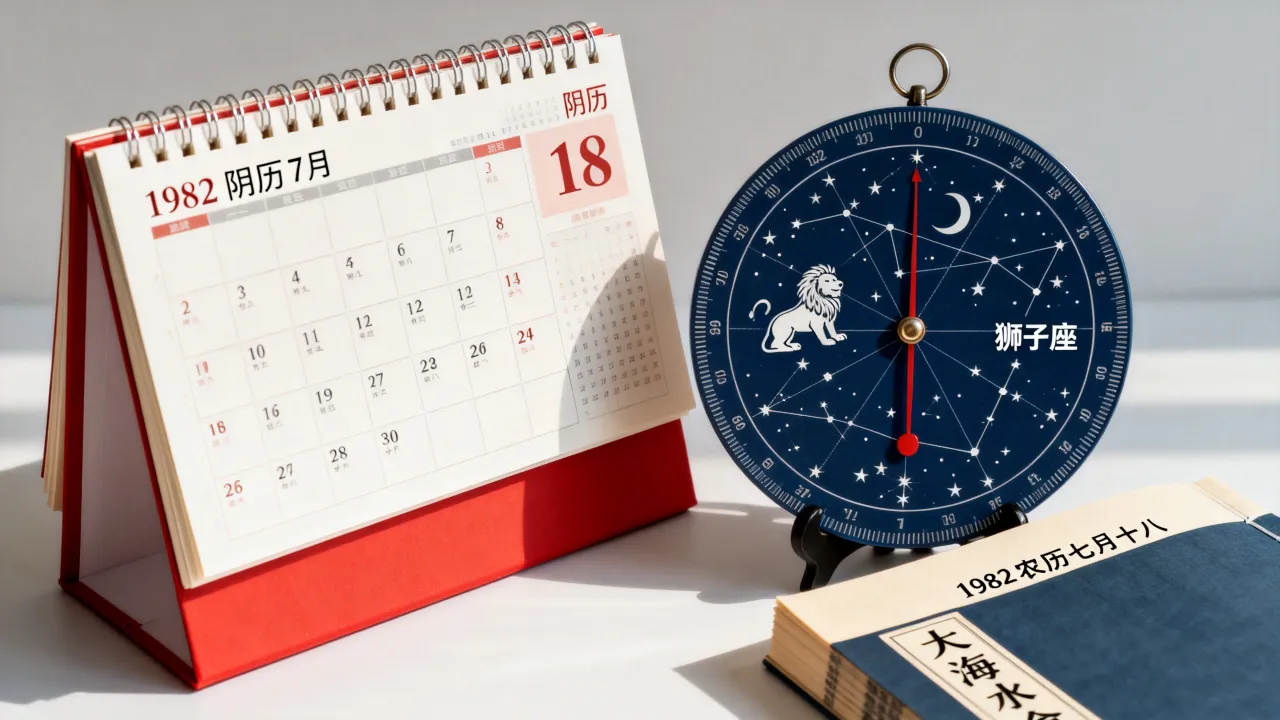 1982阴历7月18是什么星座？1982农历七月十八是什么命