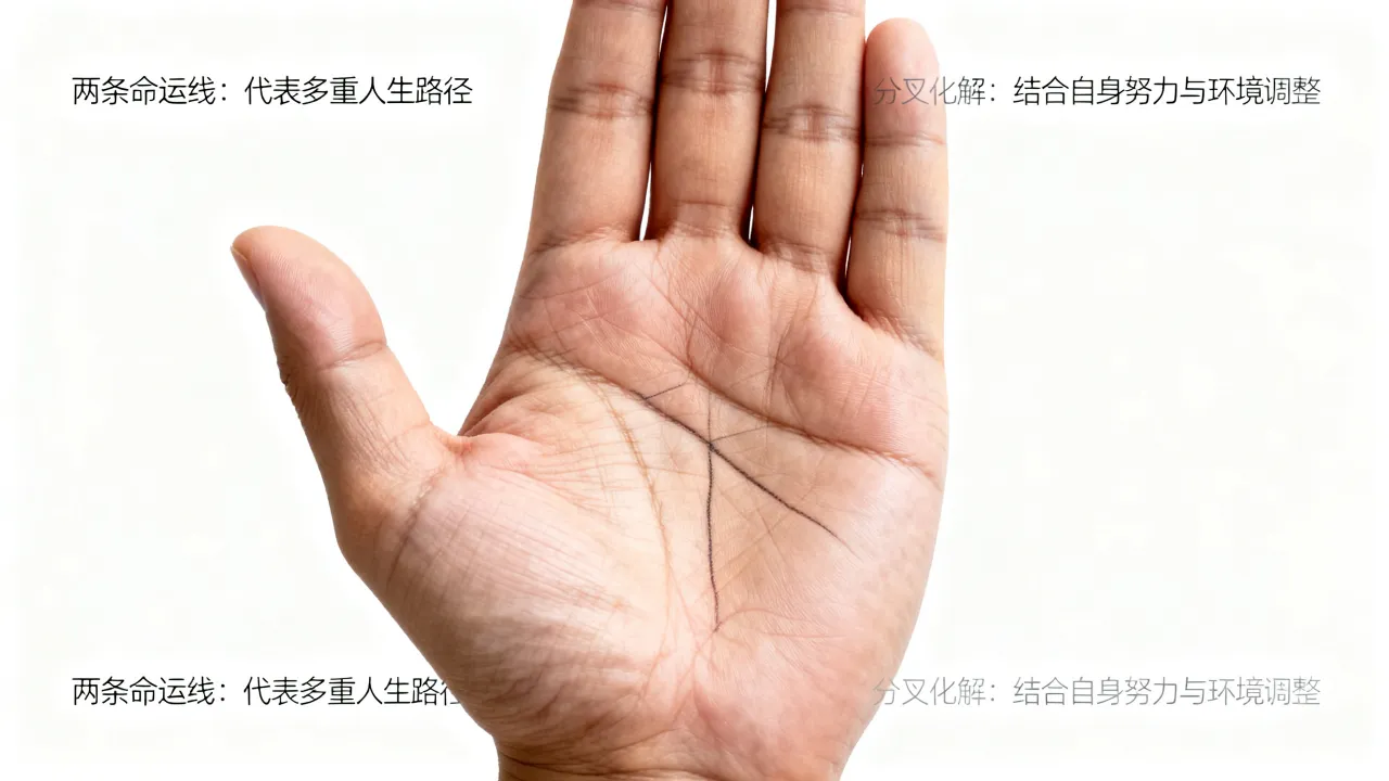 手掌有两条命运线代表什么征兆,命运线分叉怎么化解 手掌有两条命运线代表什么征兆,命运线分叉怎么化解