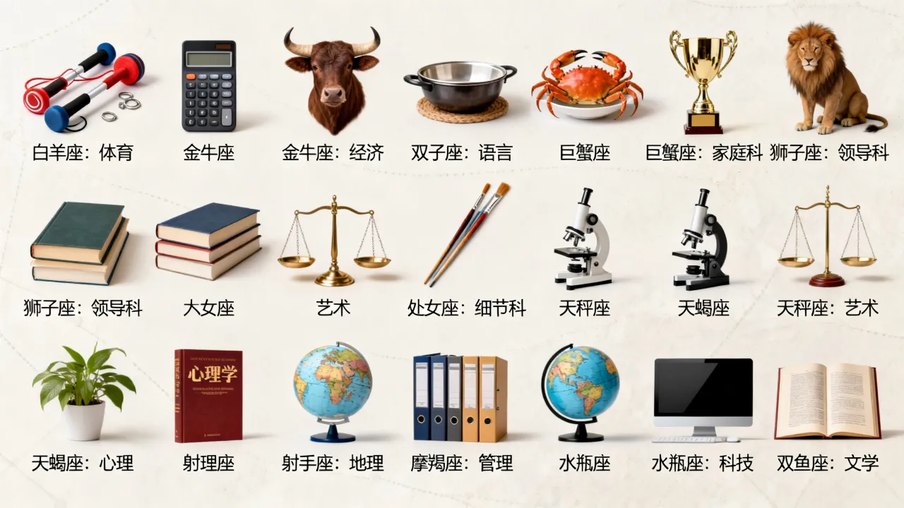 十二星座什么科目最好?十二星座分别擅长什么科目? 十二星座什么科目最好?十二星座分别擅长什么科目?