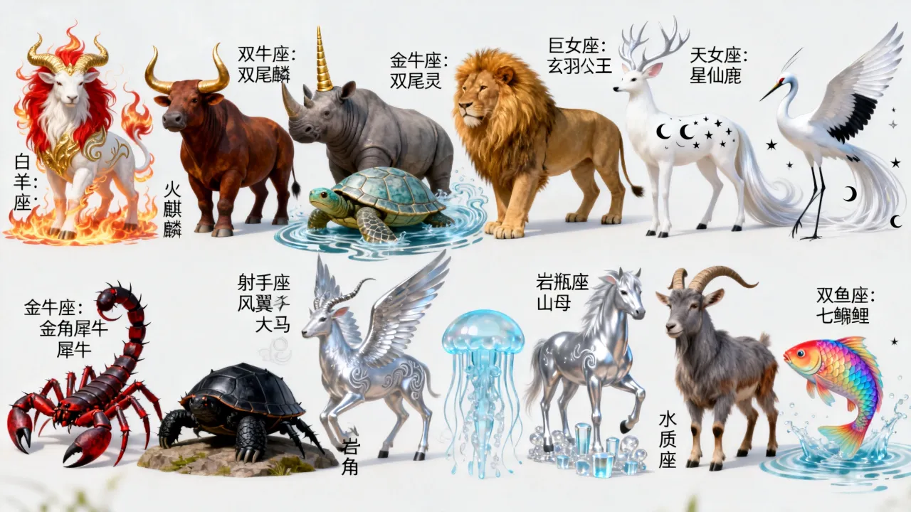 十二星座之神兽排名谁最强，十二星座神兽排行榜前几名