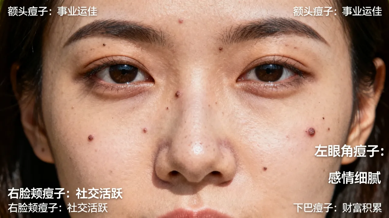 女痦子的位置与命运图准不准,脸上各部位长痦子代表什么? 女痦子的位置与命运图准不准,脸上各部位长痦子代表什么?