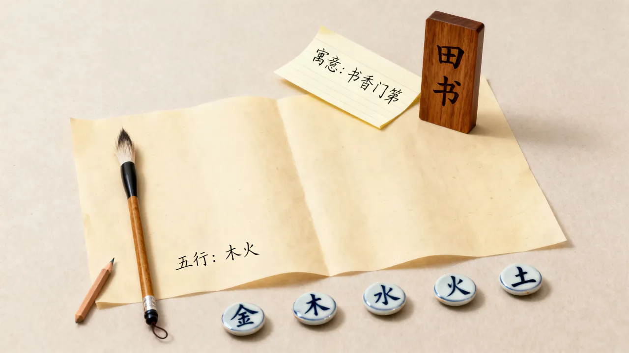 宝宝起名田书什么，田书名字的寓意和五行怎么样？