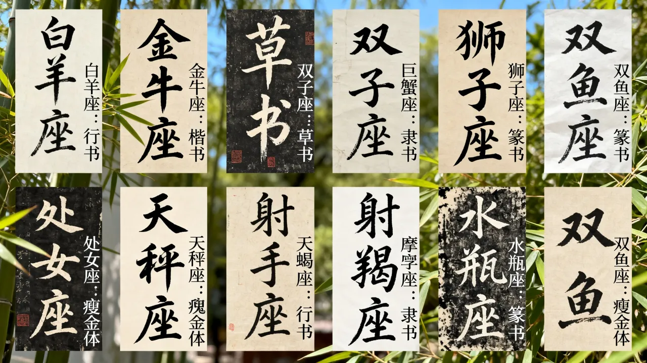 十二星座专属书法怎么选，你的星座适合练什么字体