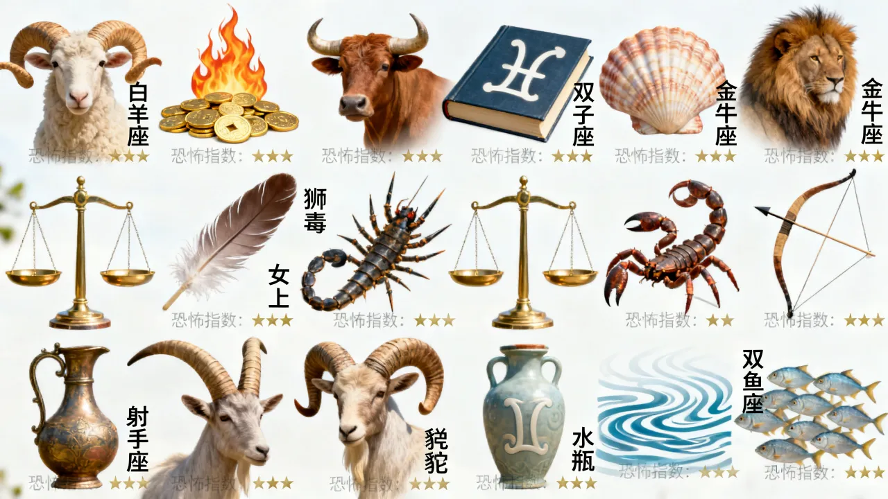 十二星座谁最恐怖?十二星座恐怖指数排名揭秘 十二星座谁最恐怖?十二星座恐怖指数排名揭秘