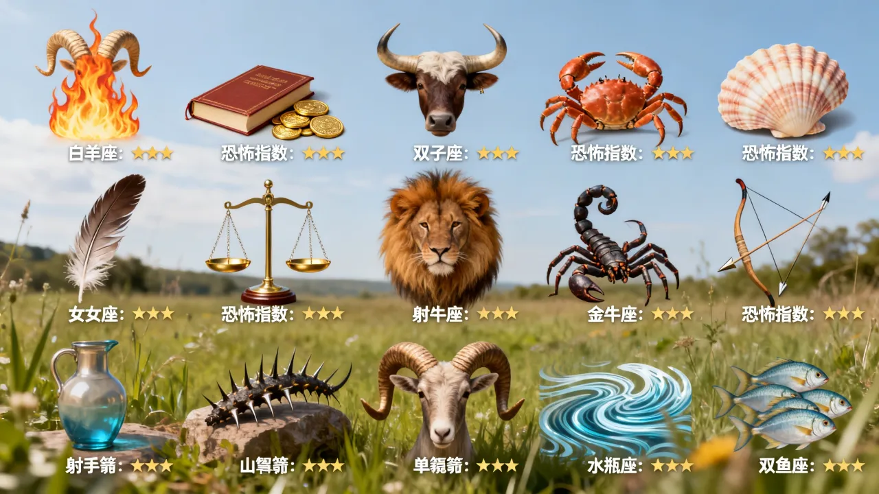 十二星座谁最恐怖?十二星座恐怖指数排名揭秘 十二星座谁最恐怖?十二星座恐怖指数排名揭秘