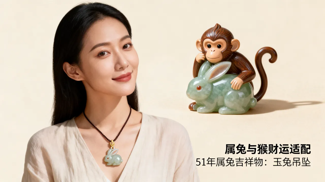 属兔和猴合不合财运女性,51年属兔的今年吉祥物戴什么好? 属兔和猴合不合财运女性,51年属兔的今年吉祥物戴什么好?