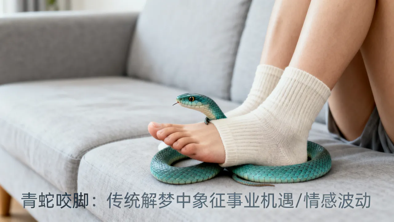 梦见青蛇咬脚会是什么预兆，女人梦见青蛇咬脚预示什么吉凶？