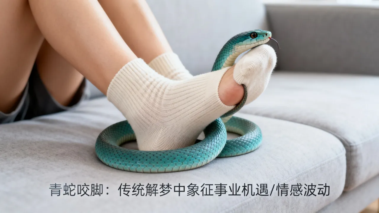 梦见青蛇咬脚会是什么预兆，女人梦见青蛇咬脚预示什么吉凶？