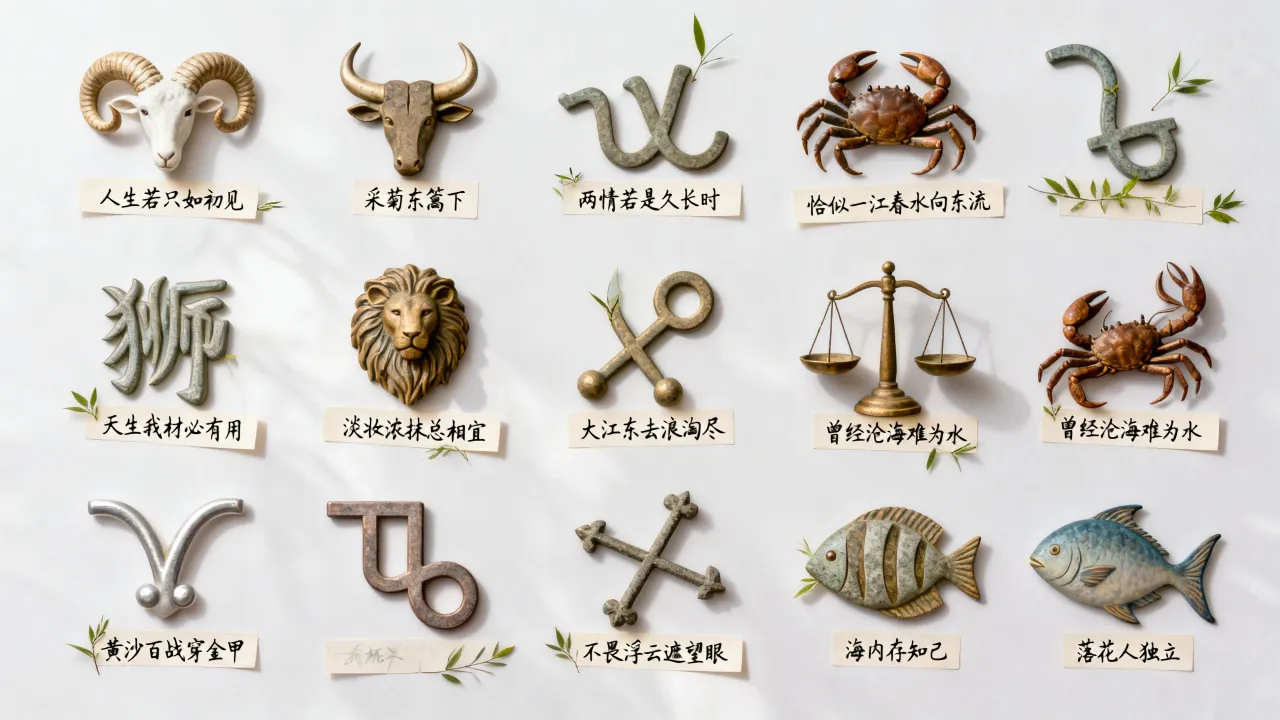 十二星座对应的优美古诗有哪些?经典诗句盘点 十二星座对应的优美古诗有哪些?经典诗句盘点