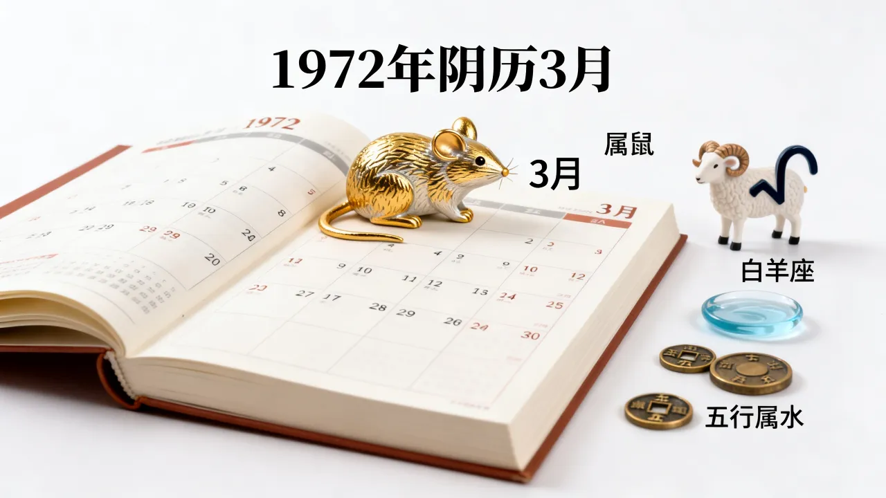 1972年阴历3月是什么星座,属鼠五行属什么 1972年阴历3月是什么星座,属鼠五行属什么