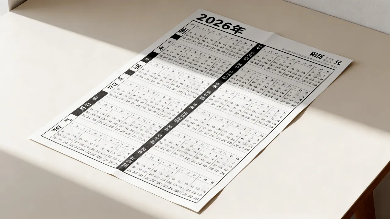 2026年阴历阳历对照表怎么看？农历公历怎么查