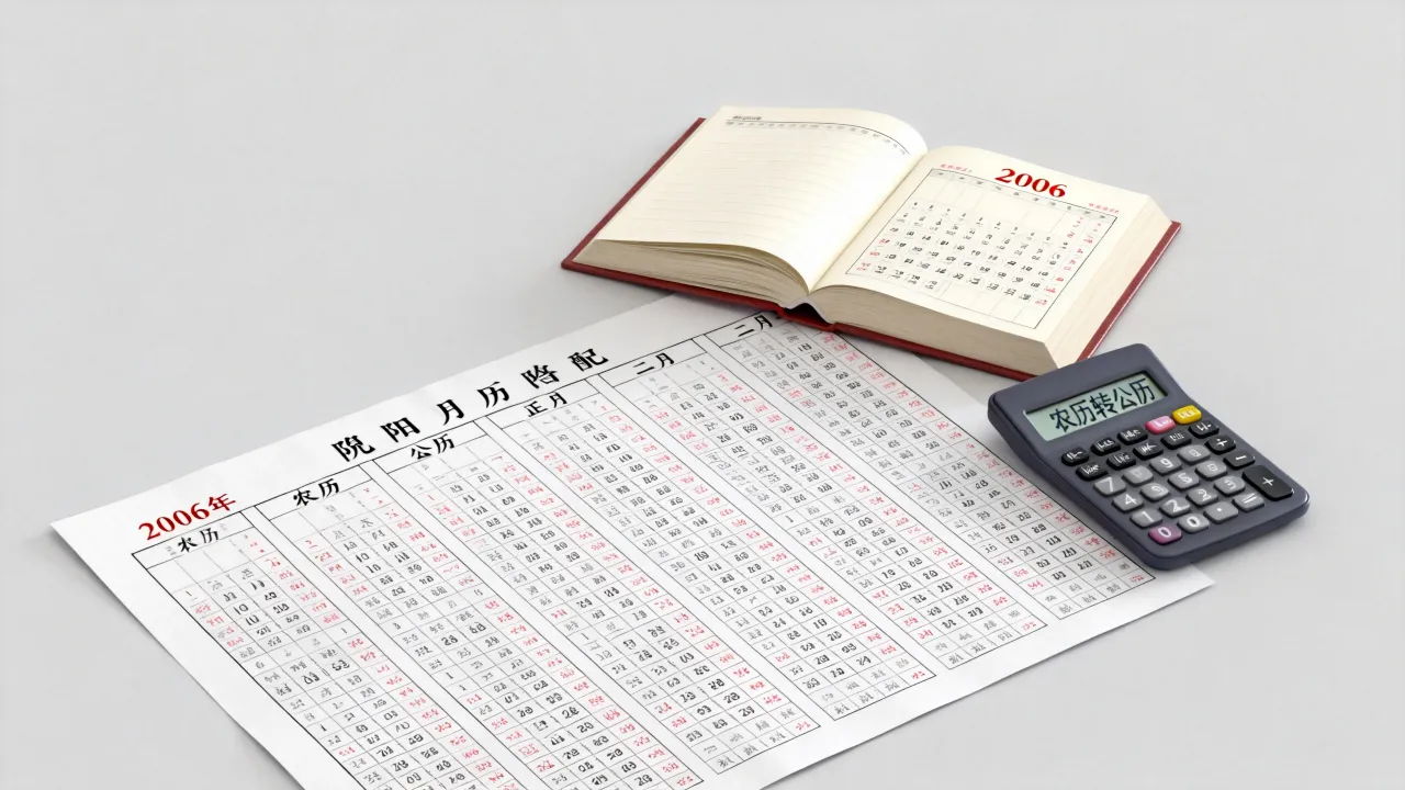 2006年阴历阳历对照表怎么查？农历公历怎么换算