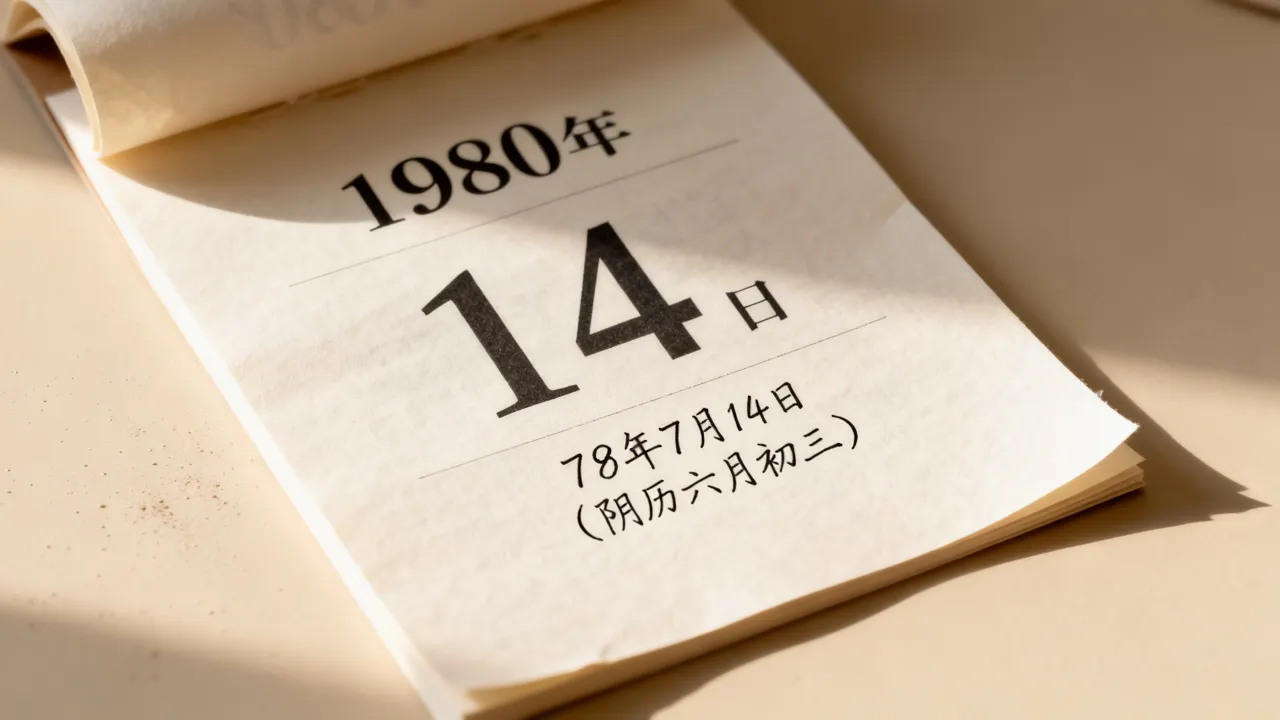 1980年7月14日阴历是多少，对应阳历几号？