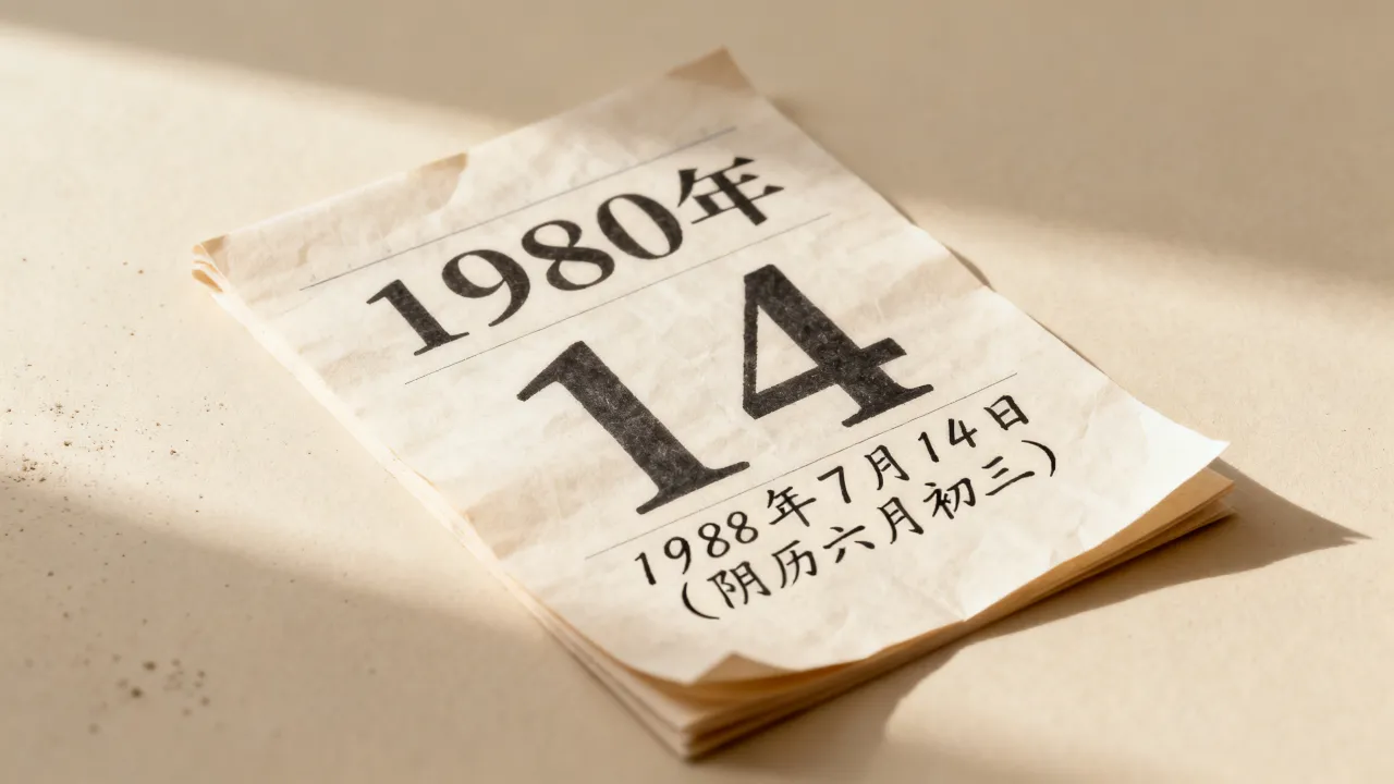1980年7月14日阴历是多少，对应阳历几号？