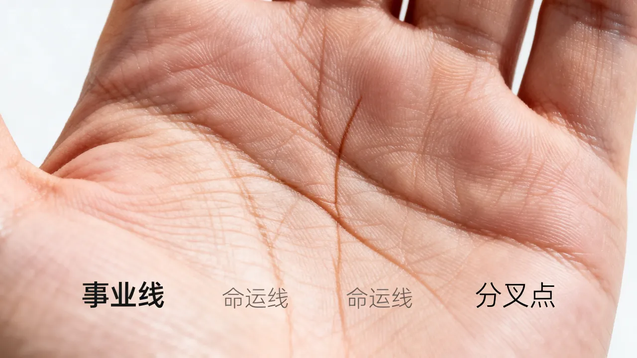 手相事业线和命运线怎么看,事业线分叉代表什么? 手相事业线和命运线怎么看,事业线分叉代表什么?