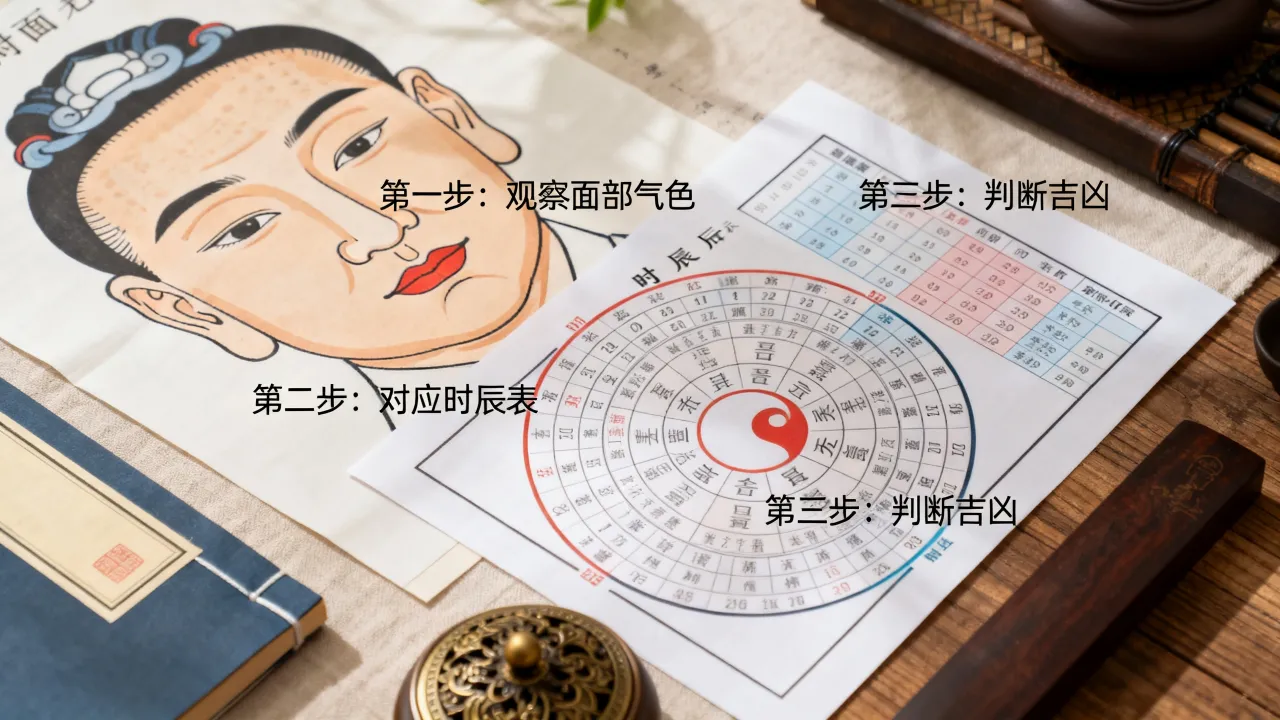 面相怎么看时辰吉凶图，具体步骤是什么？