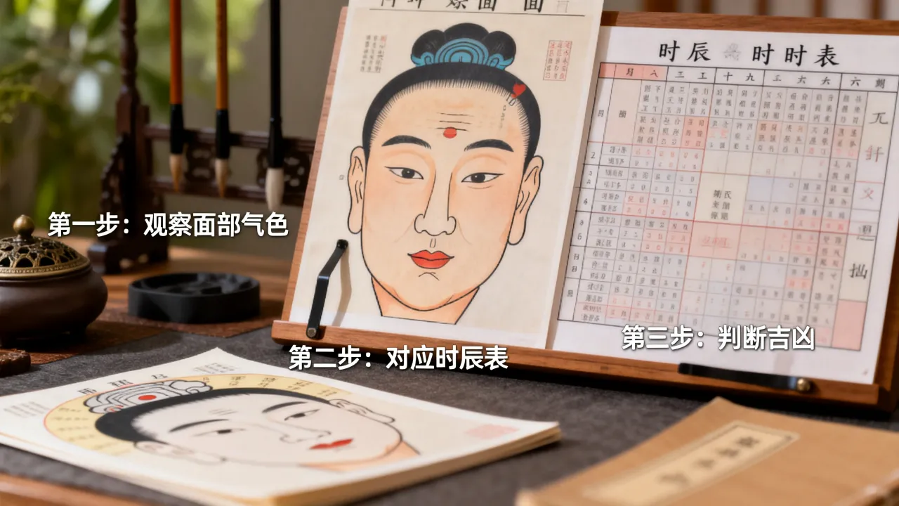 面相怎么看时辰吉凶图，具体步骤是什么？
