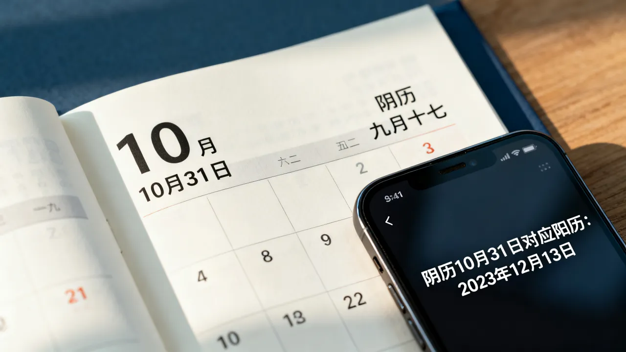 10月31日阴历是几月几号，阴历10月31日对应阳历哪一天