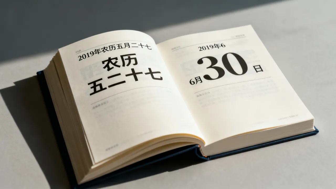 2019阴历527是阳历哪天，农历五月二十七对应公历几号？