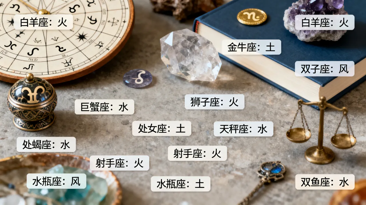 十二星座的五行属性是什么？怎么查自己的星座五行命理