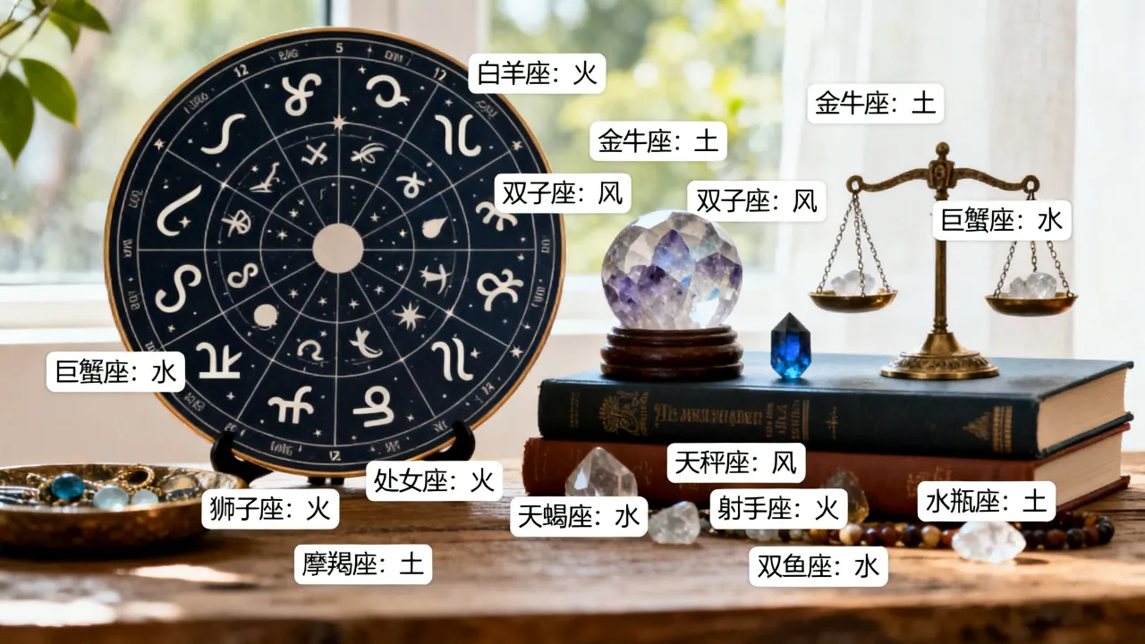 十二星座的五行属性是什么？怎么查自己的星座五行命理