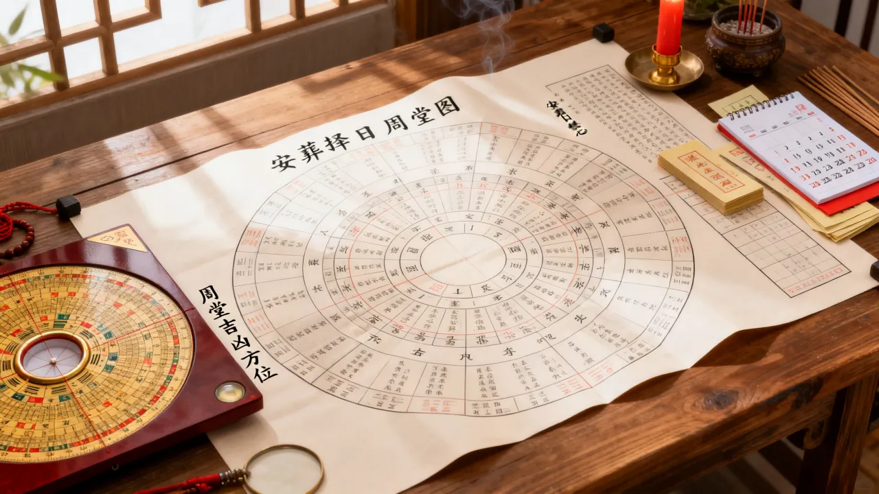 安葬日周堂吉凶怎么看，安葬择日周堂图怎么查吉凶？