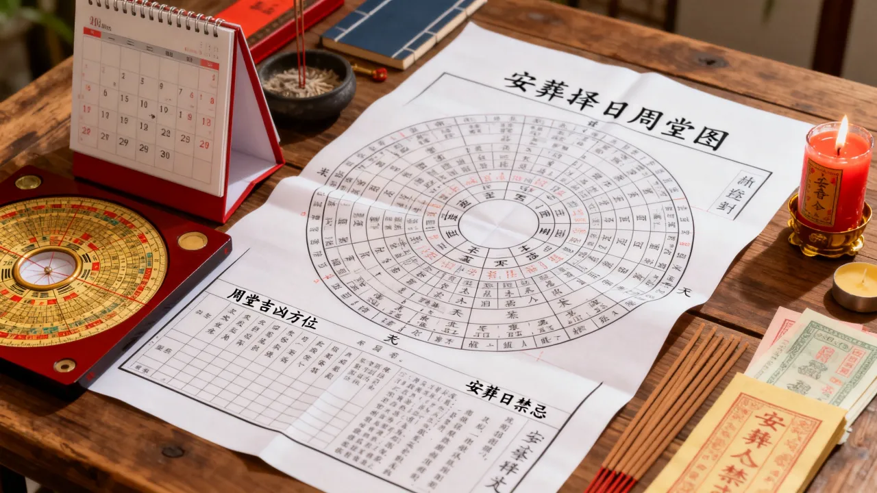 安葬日周堂吉凶怎么看，安葬择日周堂图怎么查吉凶？
