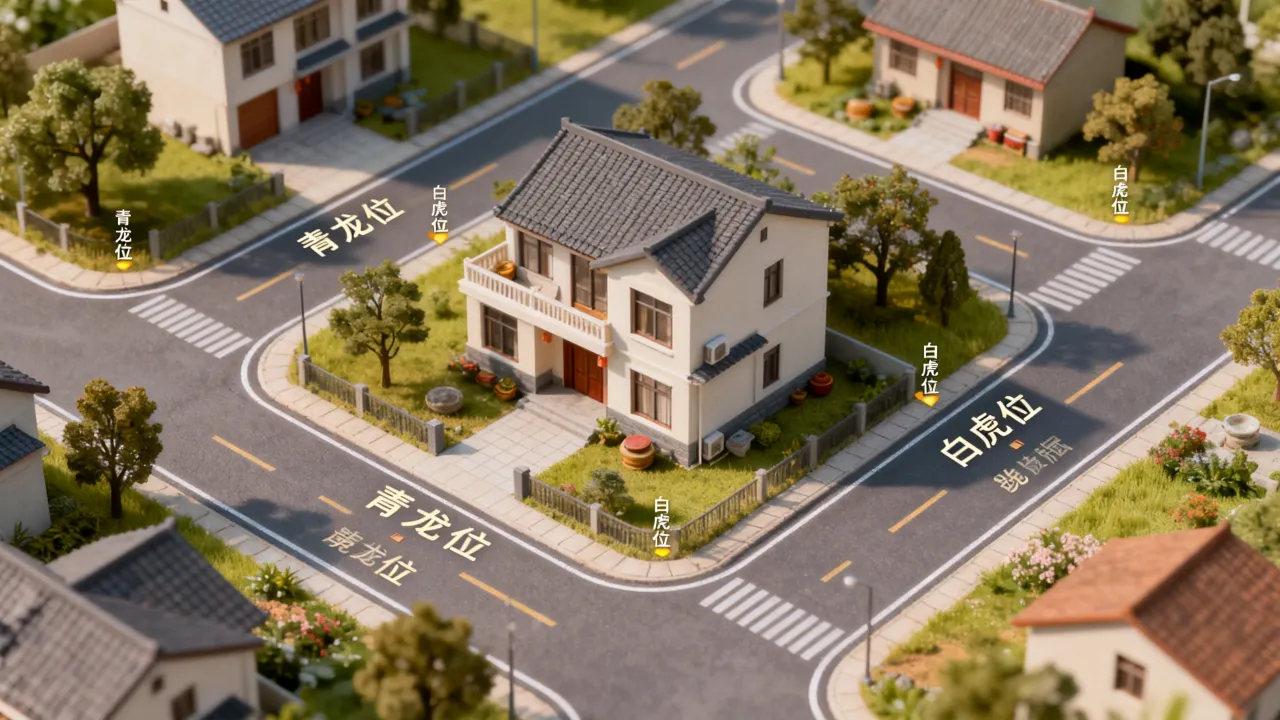 四邻道路怎么看吉凶图，住宅周围道路风水图解怎么看