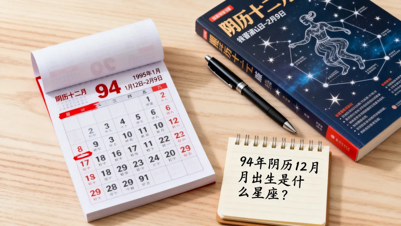 94年阴历12月出生是什么星座?阴历十二月对应阳历几号 94年阴历12月出生是什么星座?阴历十二月对应阳历几号