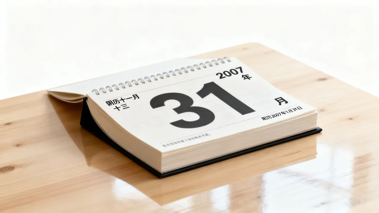 2007年1月阴历几月几号？，2007年1月阴历对应阳历哪天