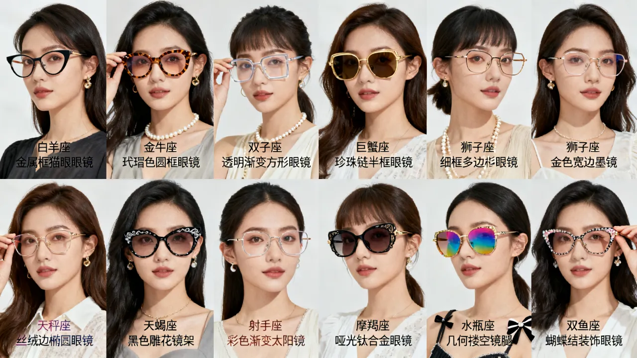 十二星座女眼镜怎么选能提升桃花运，不同星座适合什么眼镜款式？