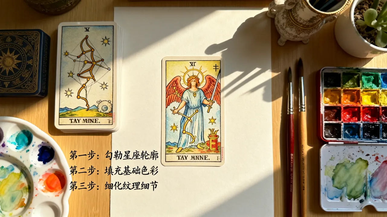 塔罗牌十二星座手绘怎么画？手绘步骤教程大全