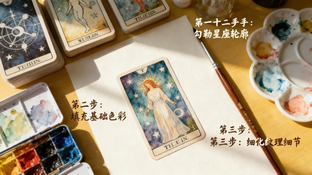 塔罗牌十二星座手绘怎么画？手绘步骤教程大全