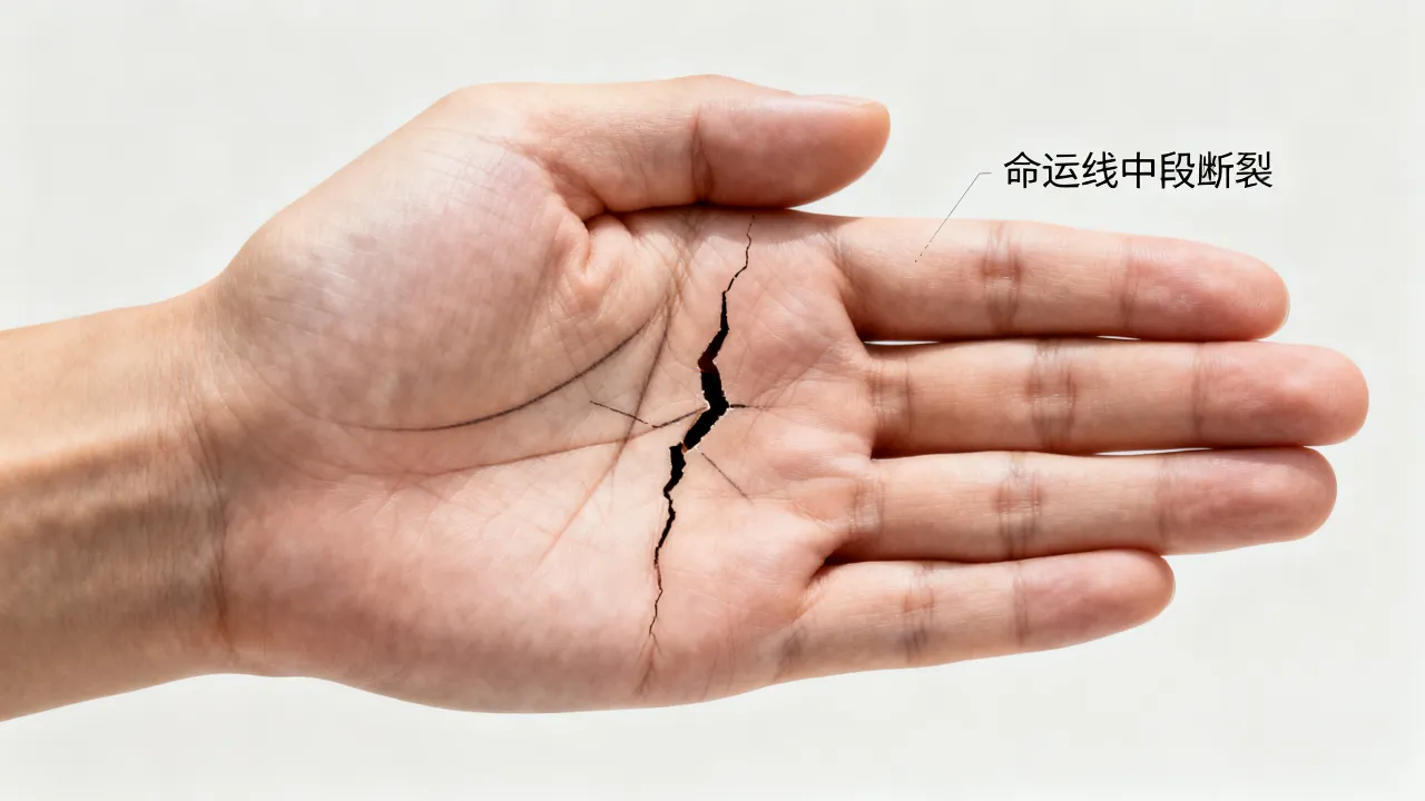 命运线中段断裂代表什么?手相怎么看 命运线中段断裂代表什么?手相怎么看
