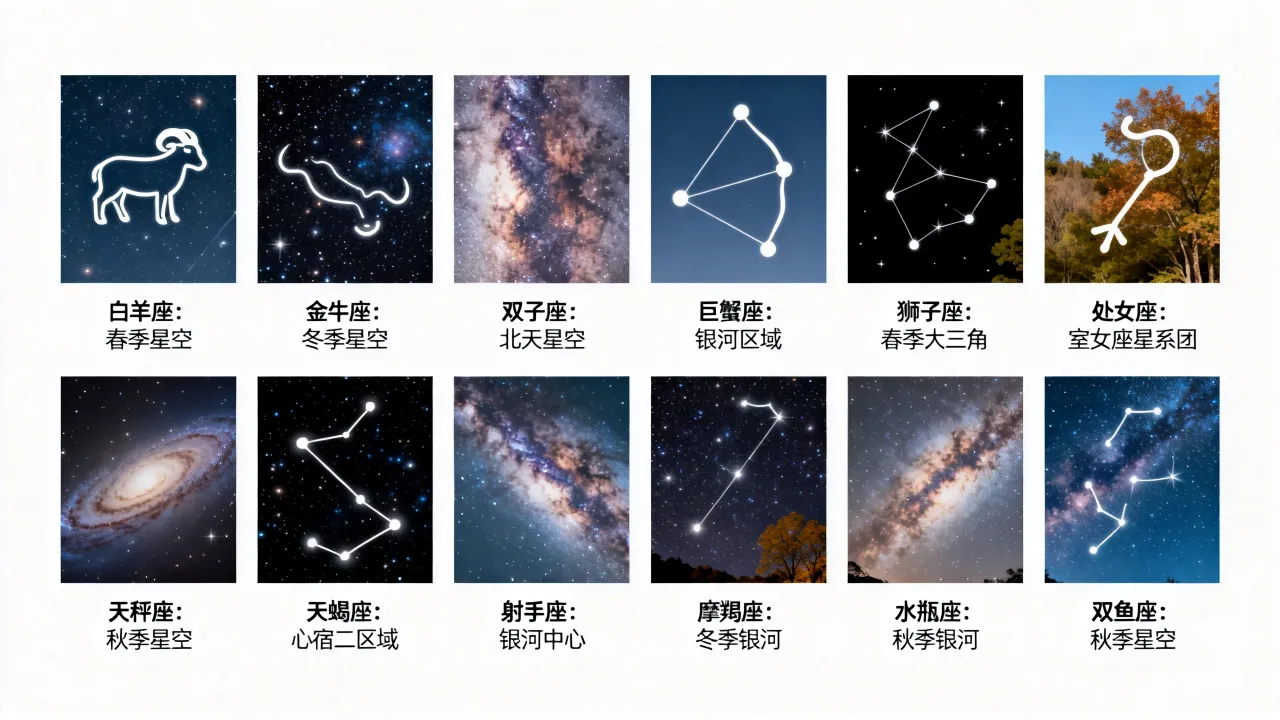 十二星座对应天空是什么？十二星座分别对应哪片天空？