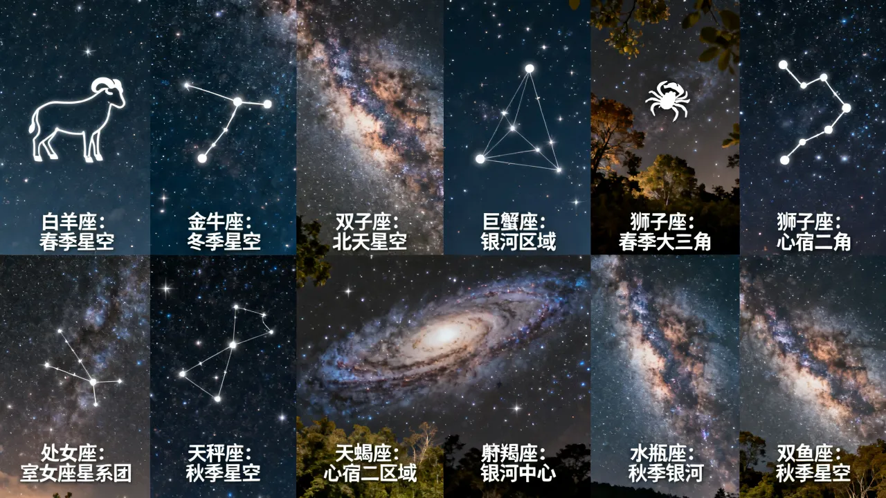 十二星座对应天空是什么?十二星座分别对应哪片天空? 十二星座对应天空是什么?十二星座分别对应哪片天空?