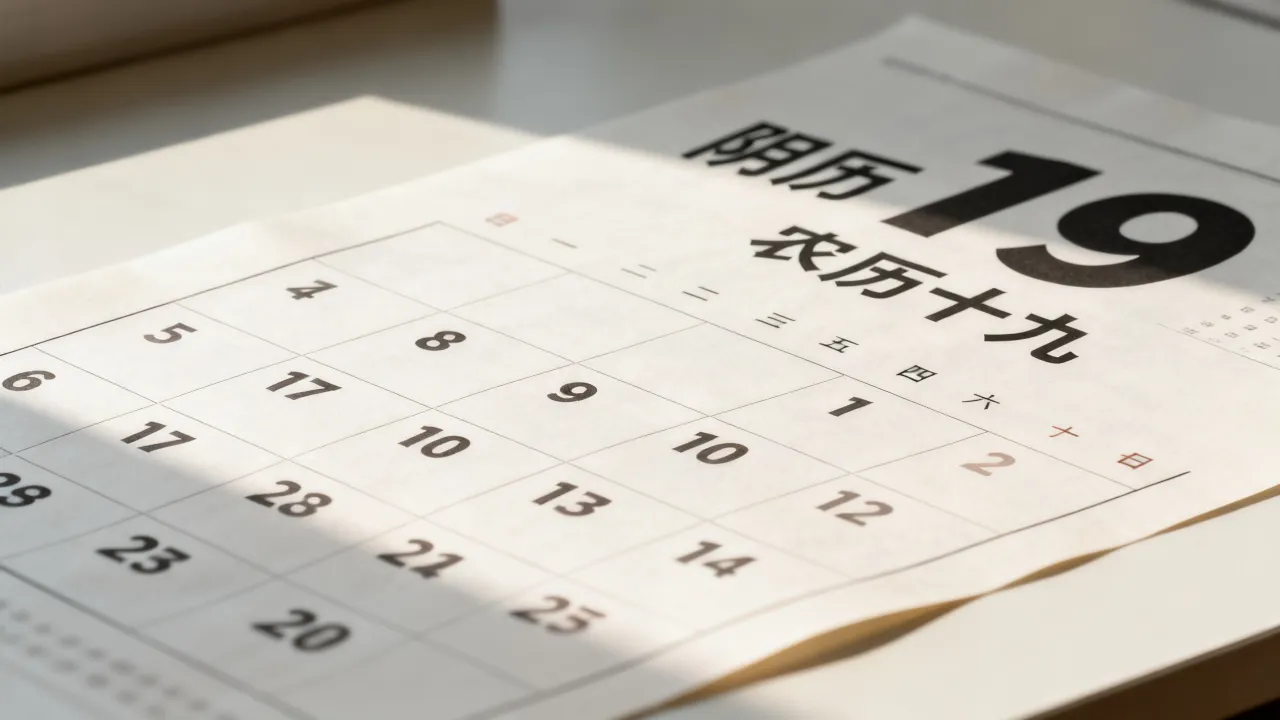 阴历19是几号，农历十九是阳历几月几号