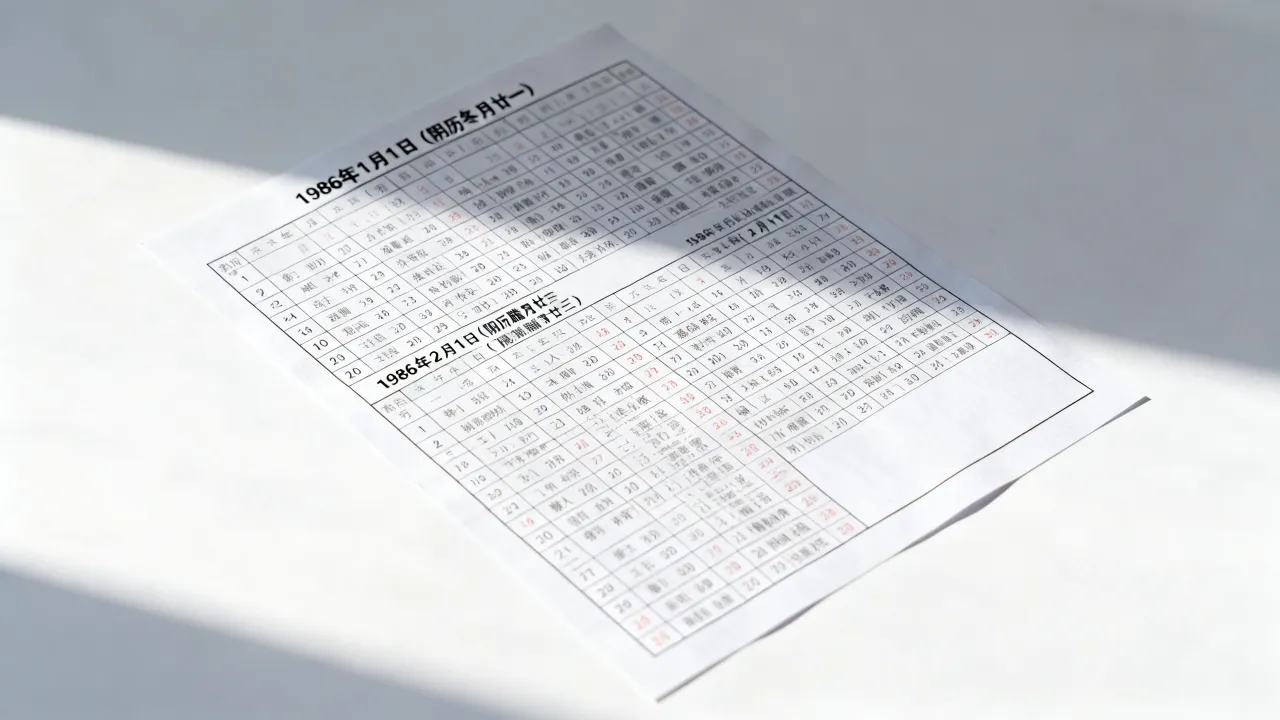 86年阴历是几月几日,1986年阴历阳历对照表查询 86年阴历是几月几日,1986年阴历阳历对照表查询