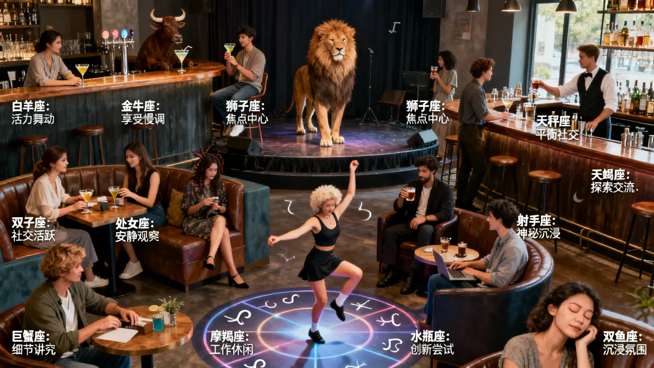 十二星座泡吧时是什么样，哪个星座最爱去酒吧？