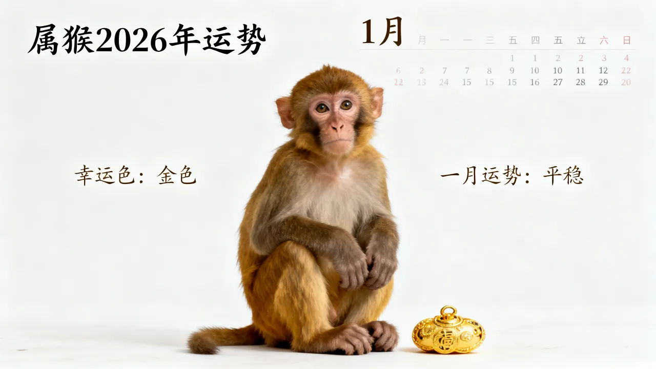 属猴2026年运势及幸运色怎么样，属猴2026年一月运势如何