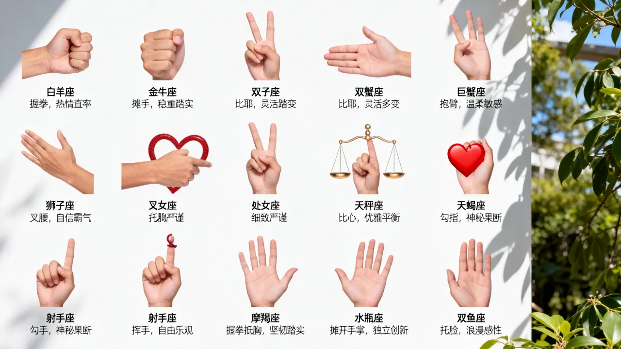 十二星座手势图案分别代表什么,如何通过手势判断性格? 十二星座手势图案分别代表什么,如何通过手势判断性格?