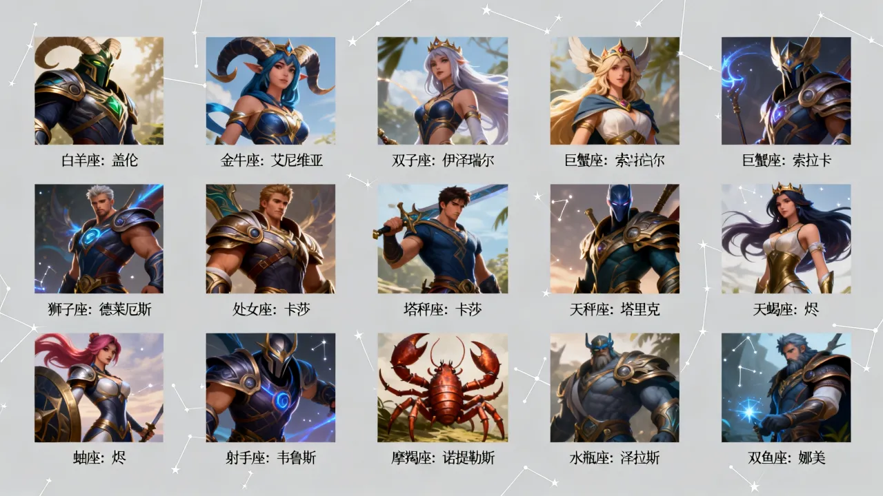 英雄联盟十二星座怎么对应?LOL十二星座代表英雄是谁? 英雄联盟十二星座怎么对应?LOL十二星座代表英雄是谁?