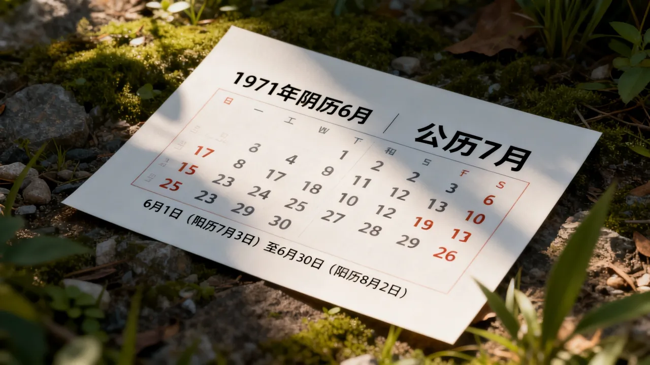 1971年阴历6月是公历几月?农历六月对应阳历几号? 1971年阴历6月是公历几月?农历六月对应阳历几号?